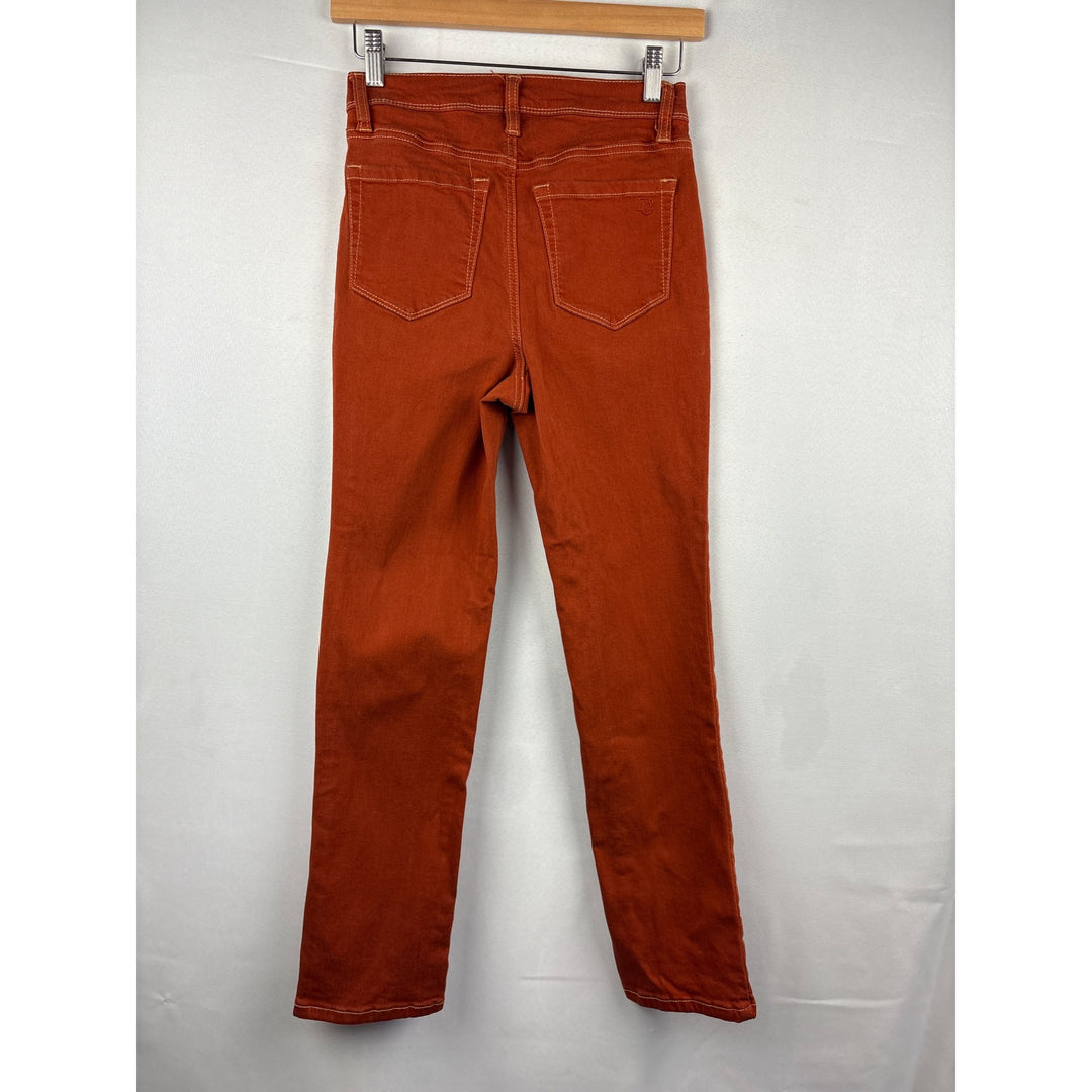 Dg2 By Diane Gilman Womens Rust Straight Leg Jeans Size 0 Cotton Blend