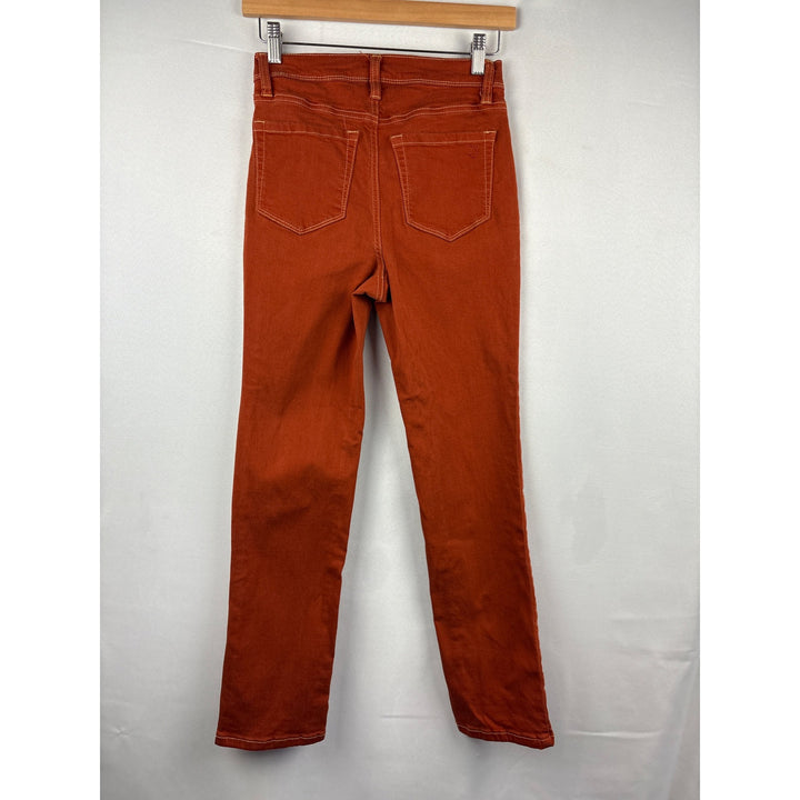 Dg2 By Diane Gilman Womens Rust Straight Leg Jeans Size 0 Cotton Blend