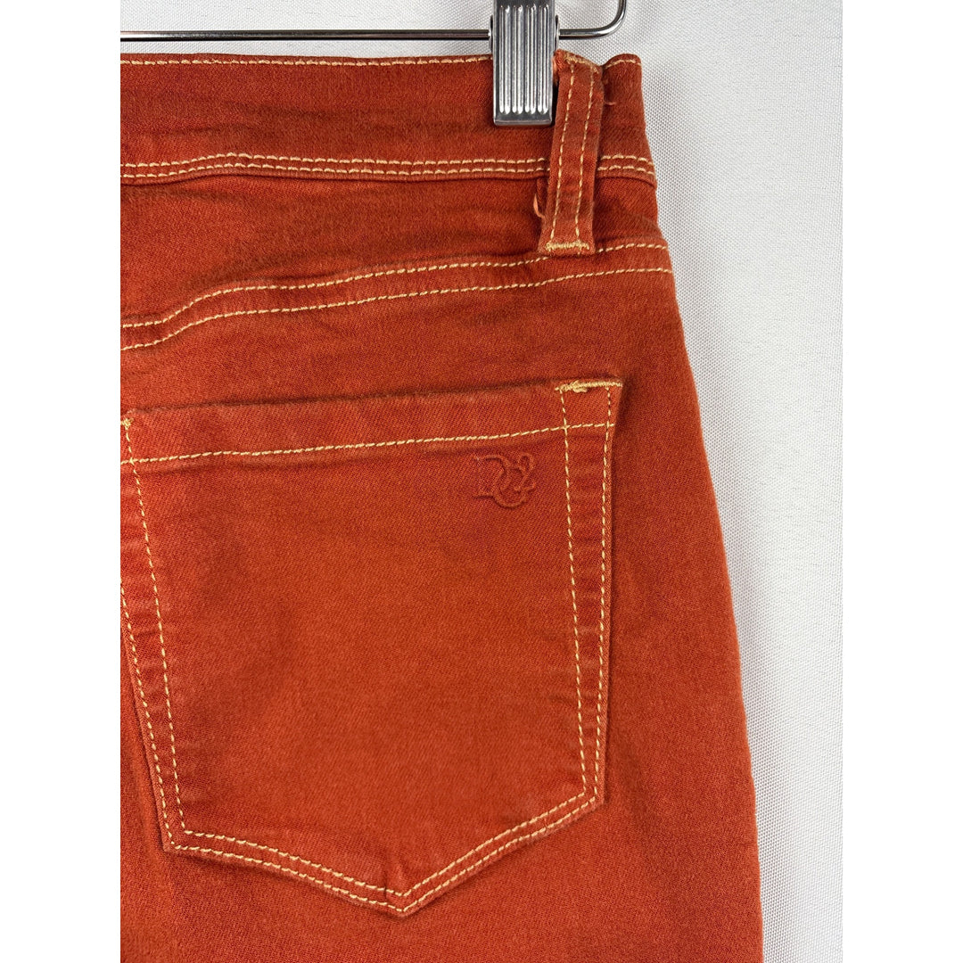 Dg2 By Diane Gilman Womens Rust Straight Leg Jeans Size 0 Cotton Blend