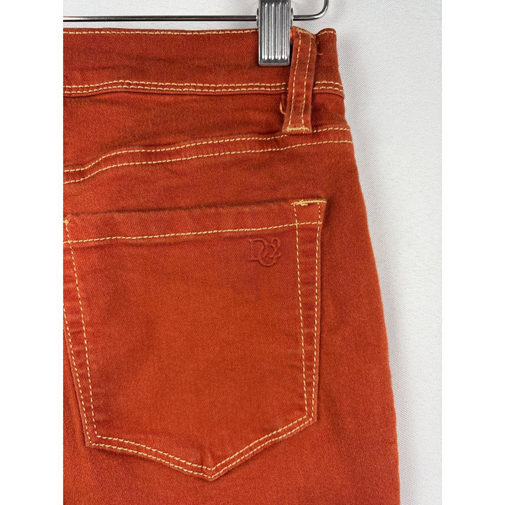 Dg2 By Diane Gilman Womens Rust Straight Leg Jeans Size 0 Cotton Blend