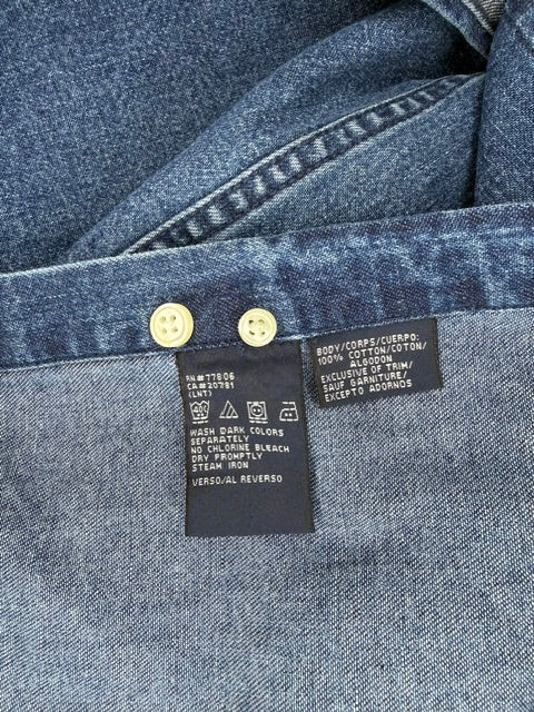 Tommy Hilfiger Men's Denim Jean Button Down Shirt SzL