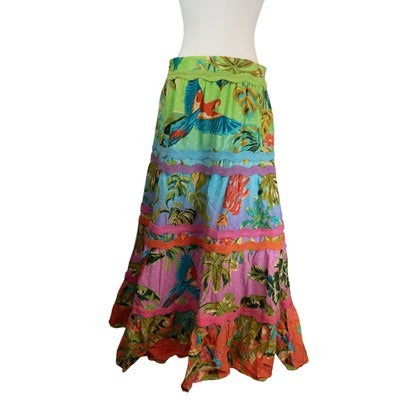 Women's Farm Multicolor Bright Long Skirt - Size XL