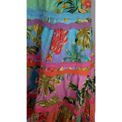 Women's Farm Multicolor Bright Long Skirt - Size XL