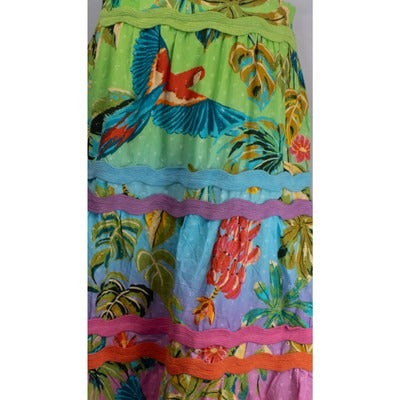 Women's Farm Multicolor Bright Long Skirt - Size XL