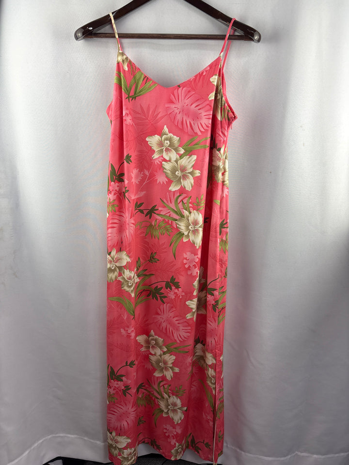 Women’s La Cabaña Medium Pink Maxi Dress w/ Florals