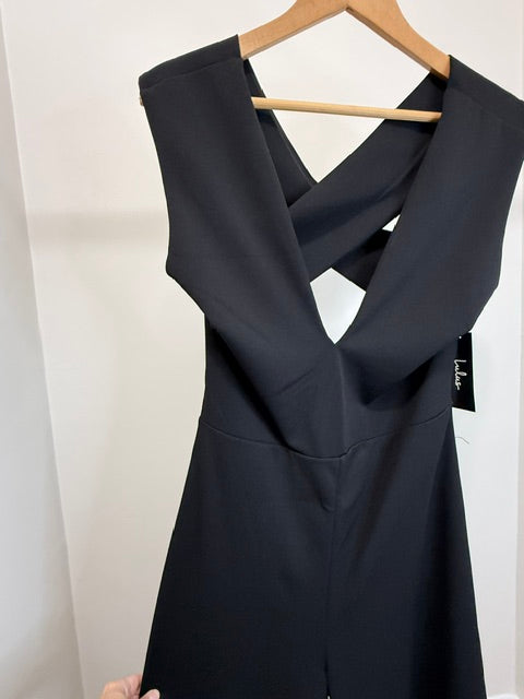 Lulus Thinking Out Loud Backless Wide Leg Jumpsuit SzXL NWT