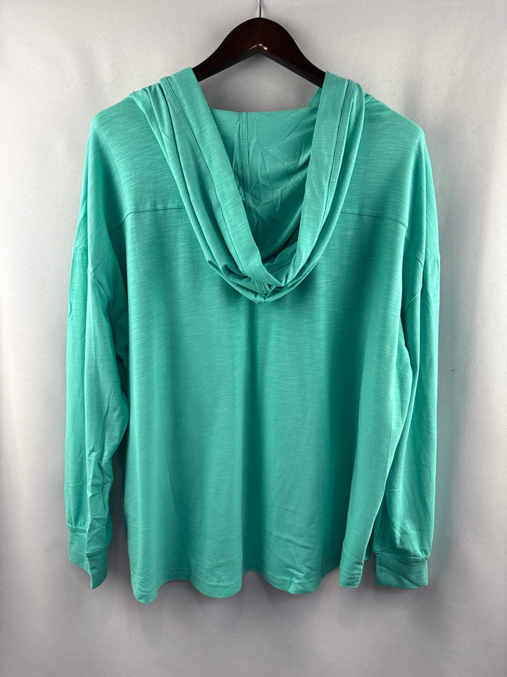 Women’s Belle Kim Gravel XL Teal V-Neck Hoodie
