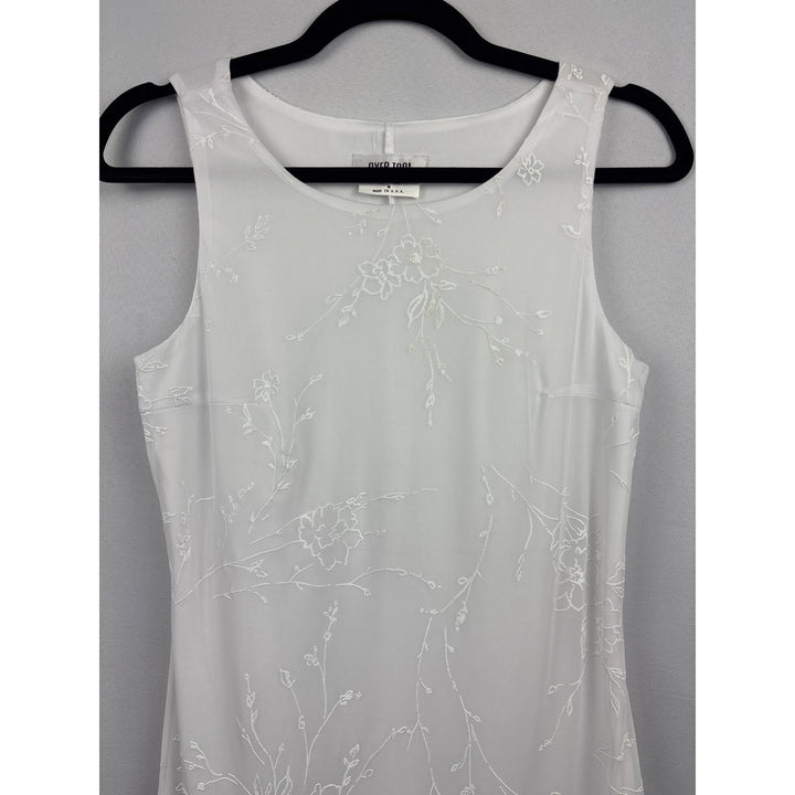Byer Too! White Floral Embroidered Sleeveless Dress Size Medium