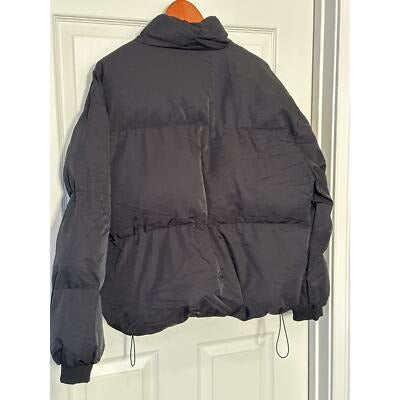 Cider Womens Black Puffer Jacket With Drawstrings & Ribbed Cuffs