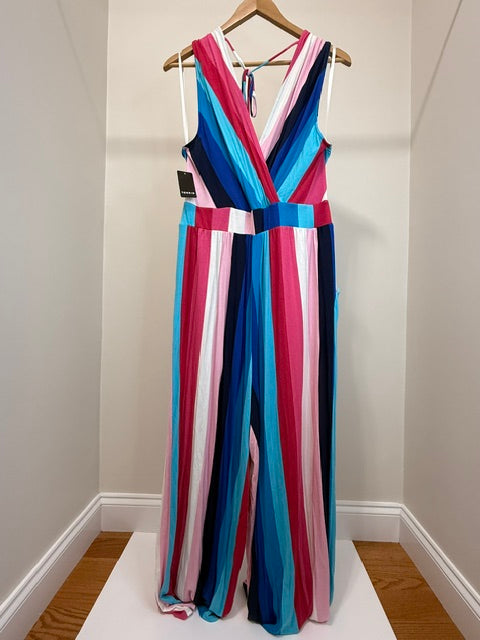 Torrid Stripe Wide Leg Jumpsuit NWT Sz1 / 1X /14-16