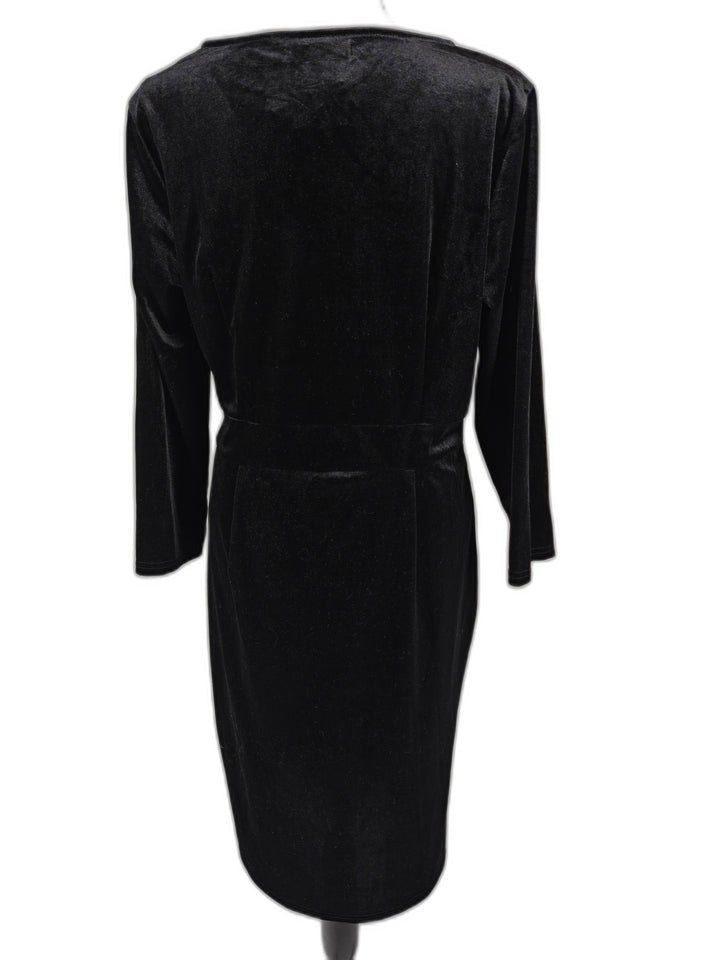 Women’s InsNova Velvet Wrap Dress Black Size L NWT