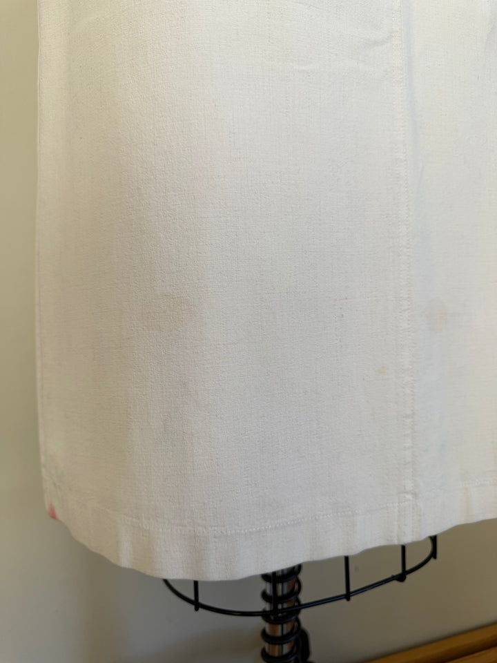 Plein Sud White Wrap Style Midi Skirt with Buckle Details