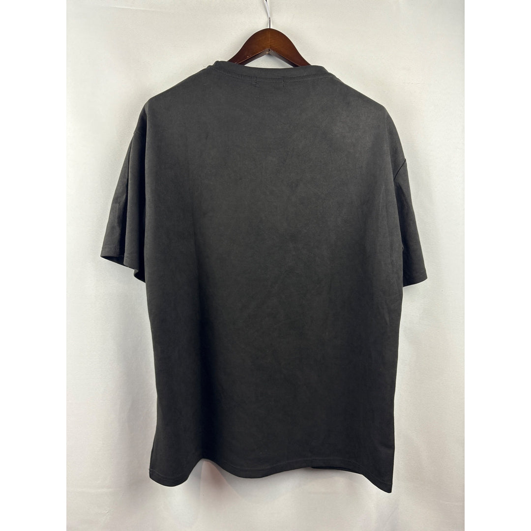 Men’s JK. Ptwso XL Black Suede T-Shirt w/ Embroidery
