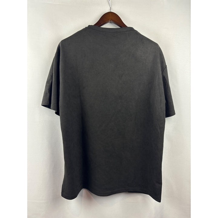 Men’s JK. Ptwso XL Black Suede T-Shirt w/ Embroidery