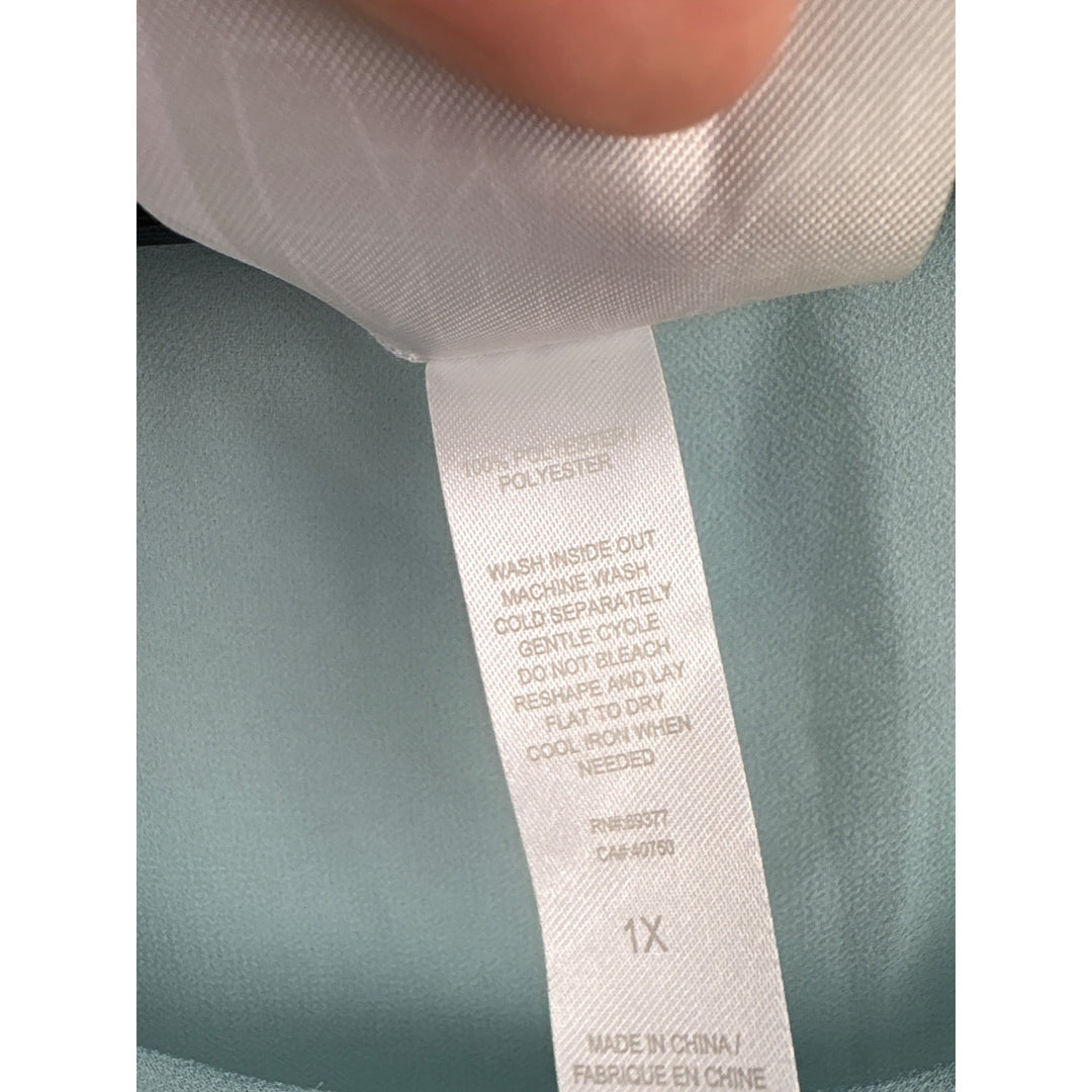 Women’s Wynne Layers Size 1X Light Blue Sheer Tank Blouse