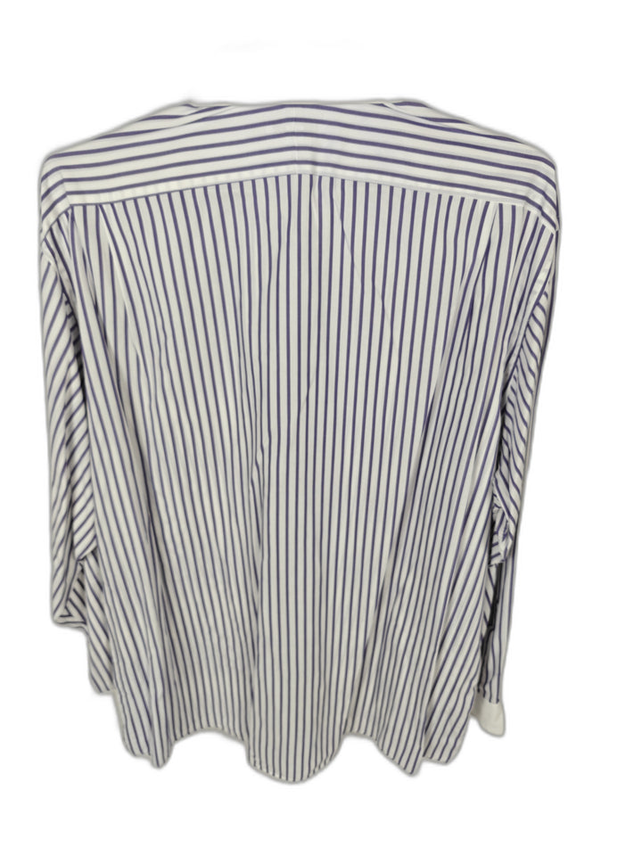 Bachrach Men's Purple White Striped Dress Shirt 18.5 36/37