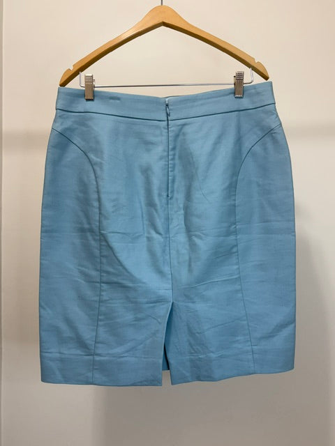 J.Crew “The Pencil Skirt” – Light Blue 100%Cotton Sz12
