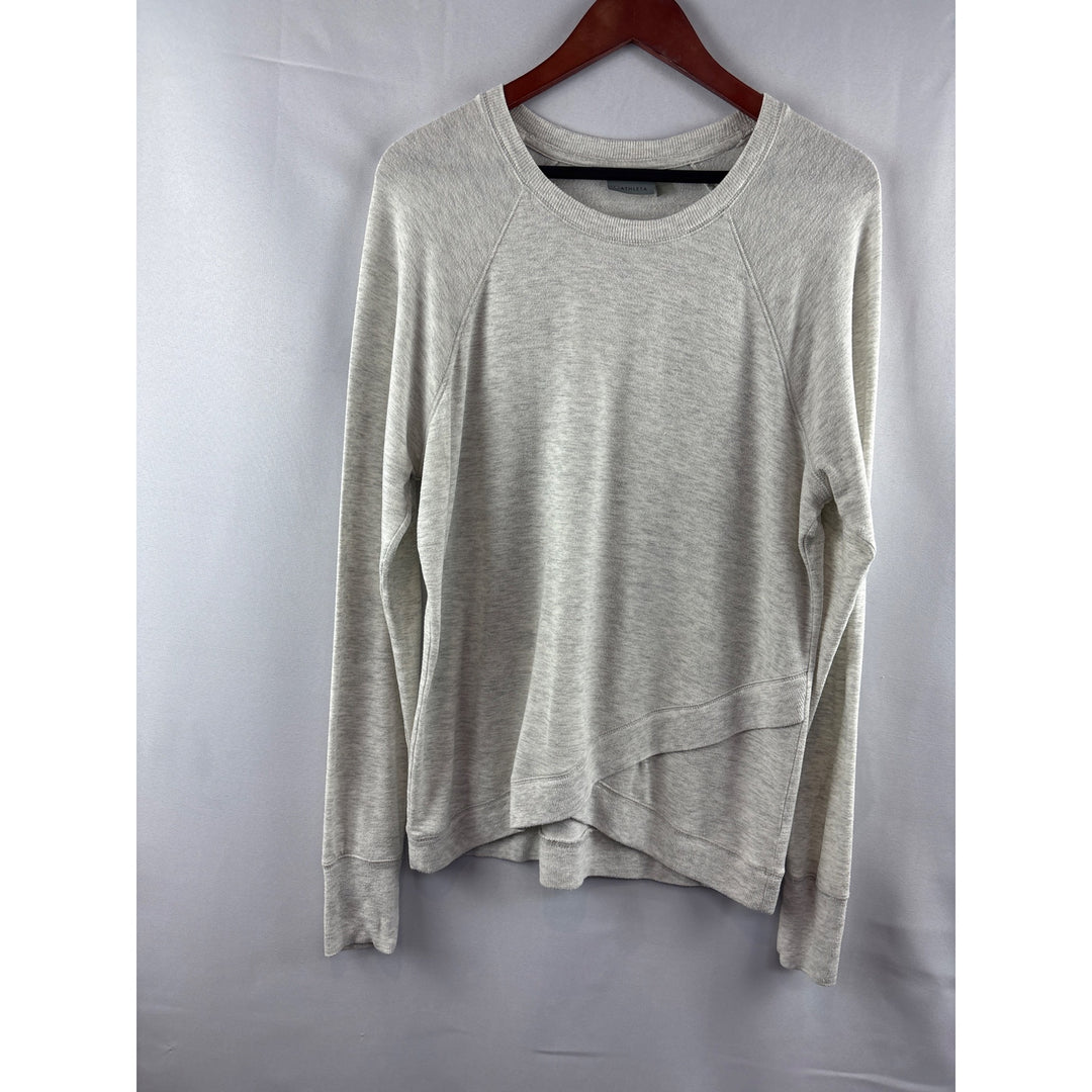Athleta Womens Light Gray Long Sleeve Sweatshirt Medium