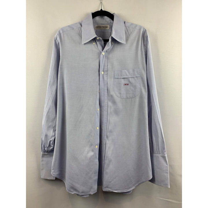 Jeffrey Michael Mens Blue Dress Shirt L