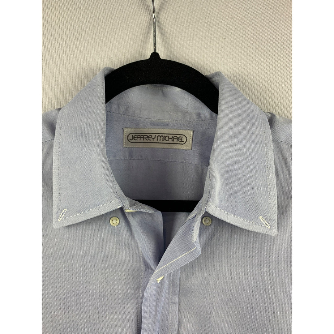 Jeffrey Michael Mens Blue Dress Shirt L