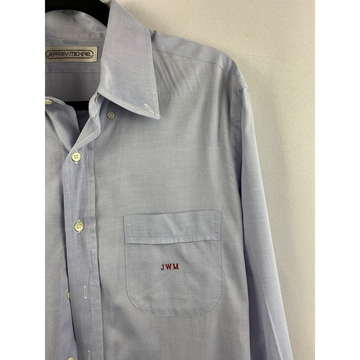 Jeffrey Michael Mens Blue Dress Shirt L