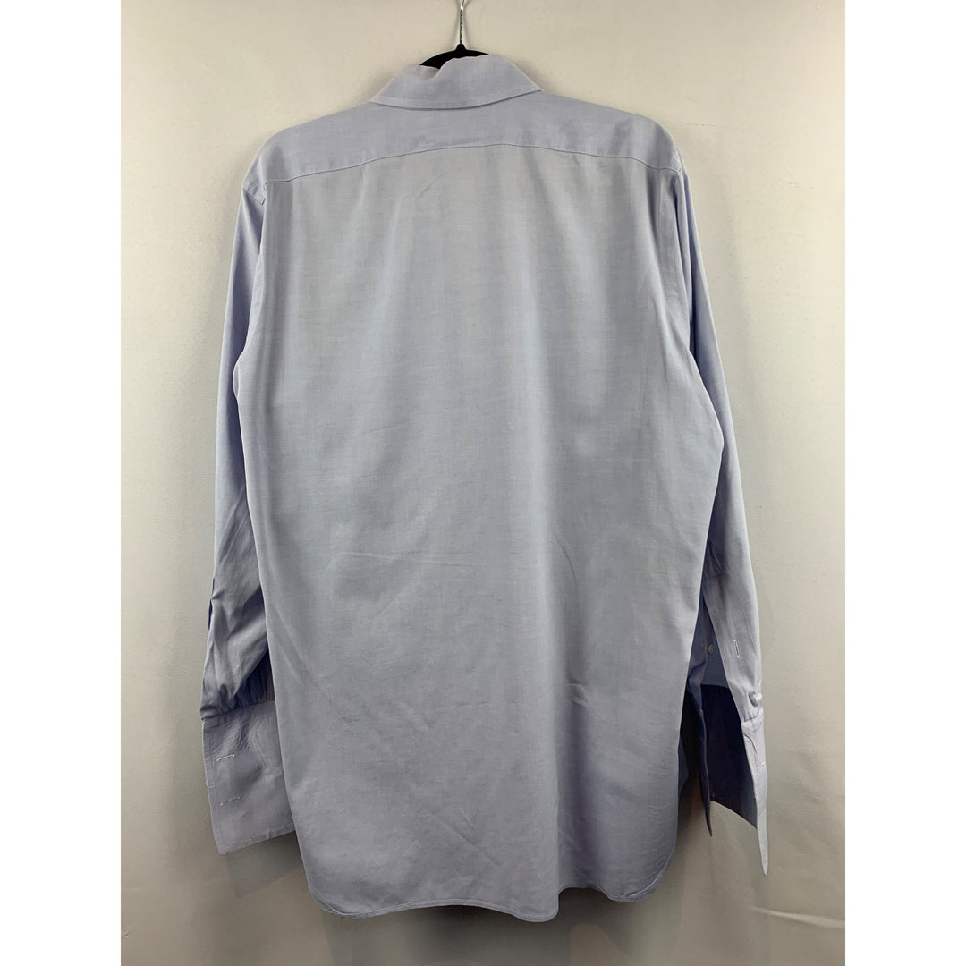 Jeffrey Michael Mens Blue Dress Shirt L