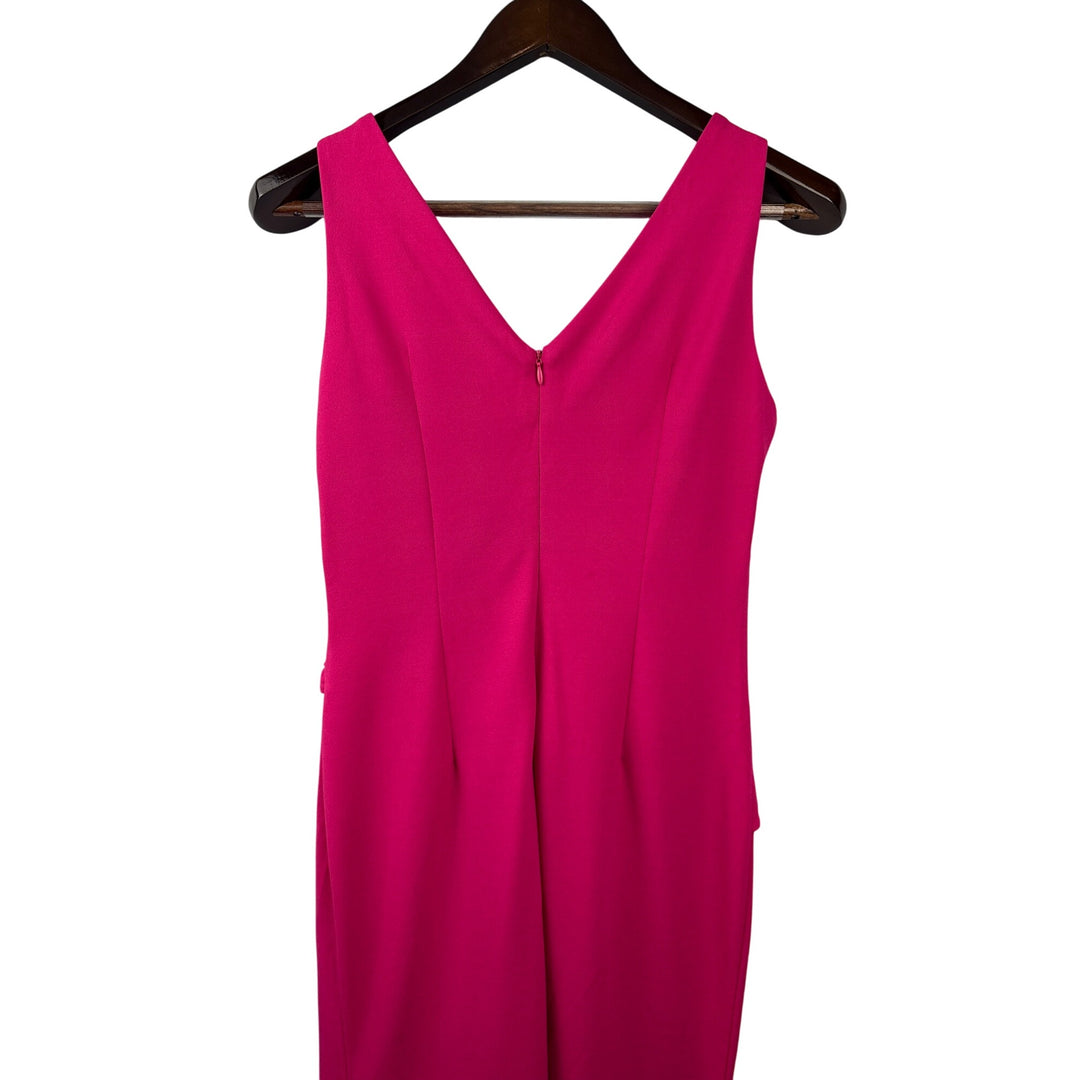Women’s FQA Small Magenta Evening Dress with Ruffled Knot Design