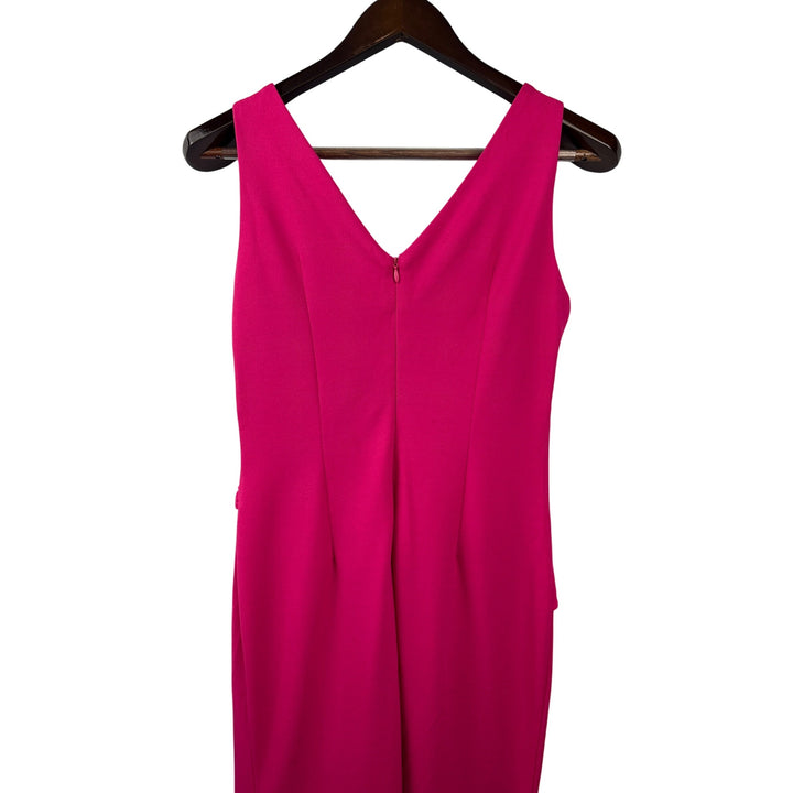 Women’s FQA Small Magenta Evening Dress with Ruffled Knot Design