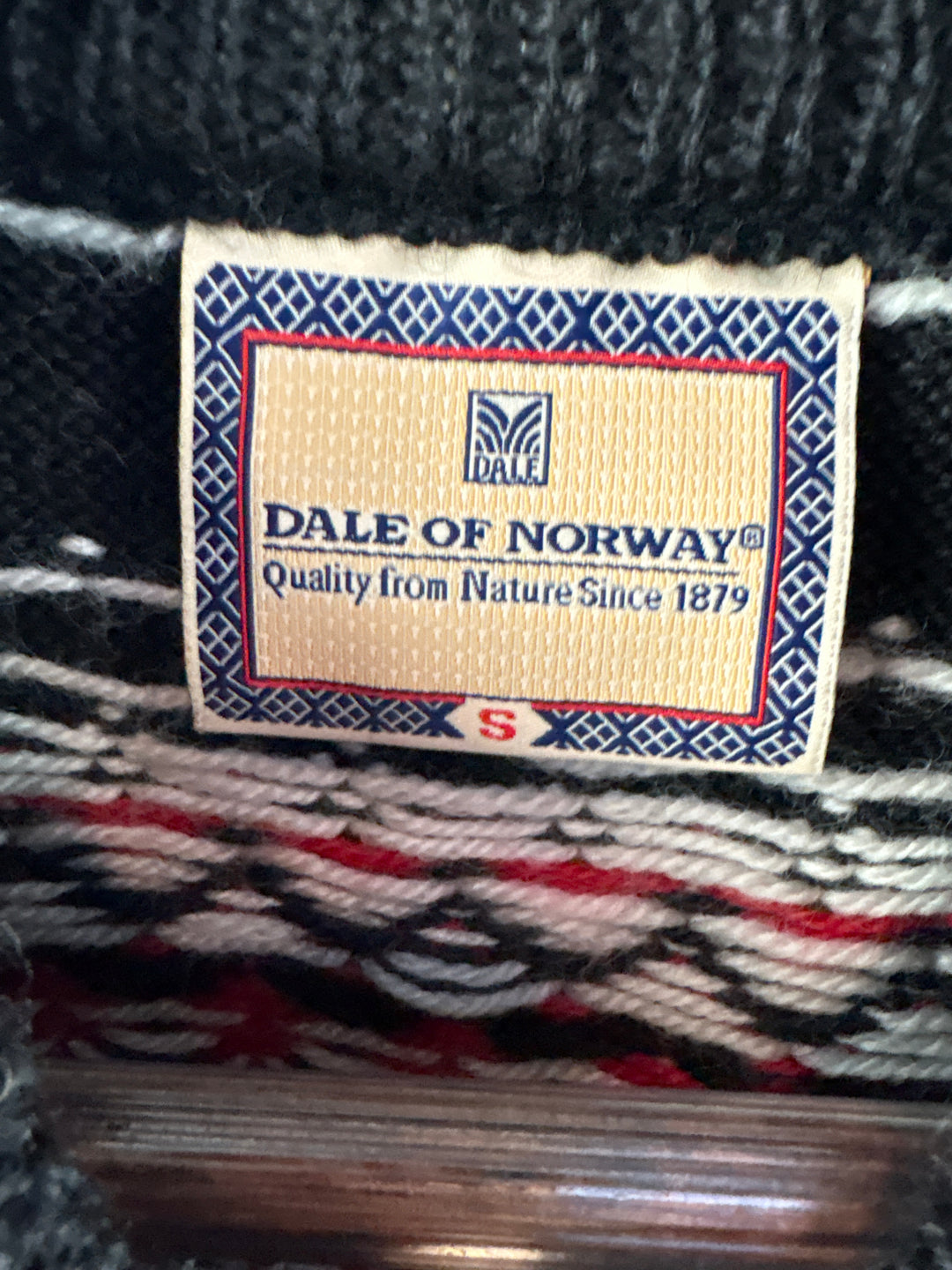 Women’s Dale of Norway Small Red &amp; Black Patterned Cardigan