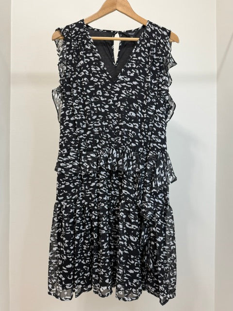 Simply Vera Vera Wang Animal Print Ruffle Sleeveless Dress XL NWT