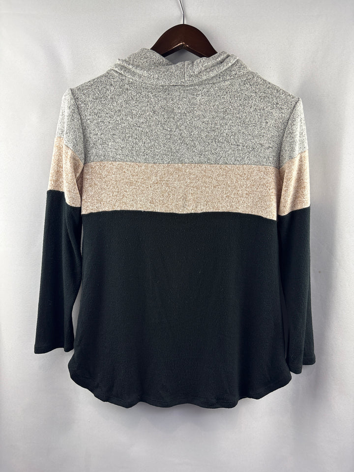 Women’s Market &amp; Spruce Small Black, Gray, Beige Mock Turtleneck