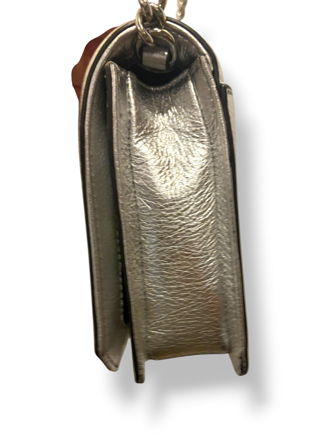 Rebecca Minkoff Small Love Silver Metallic Chevron Crossbody Bag