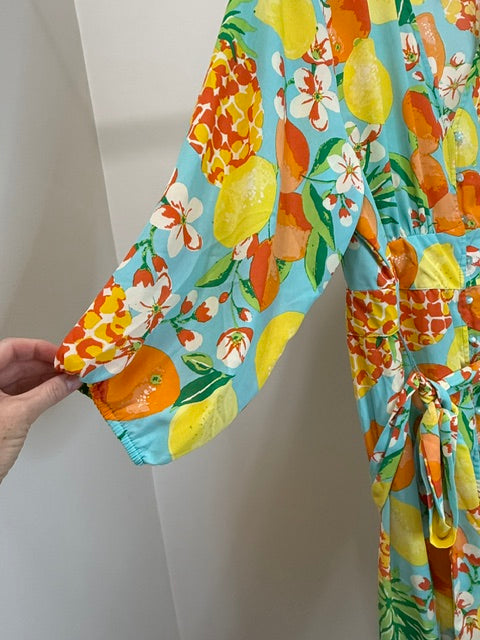 New York &amp; Company Citrus Print Maxi Dress SzXL NWT