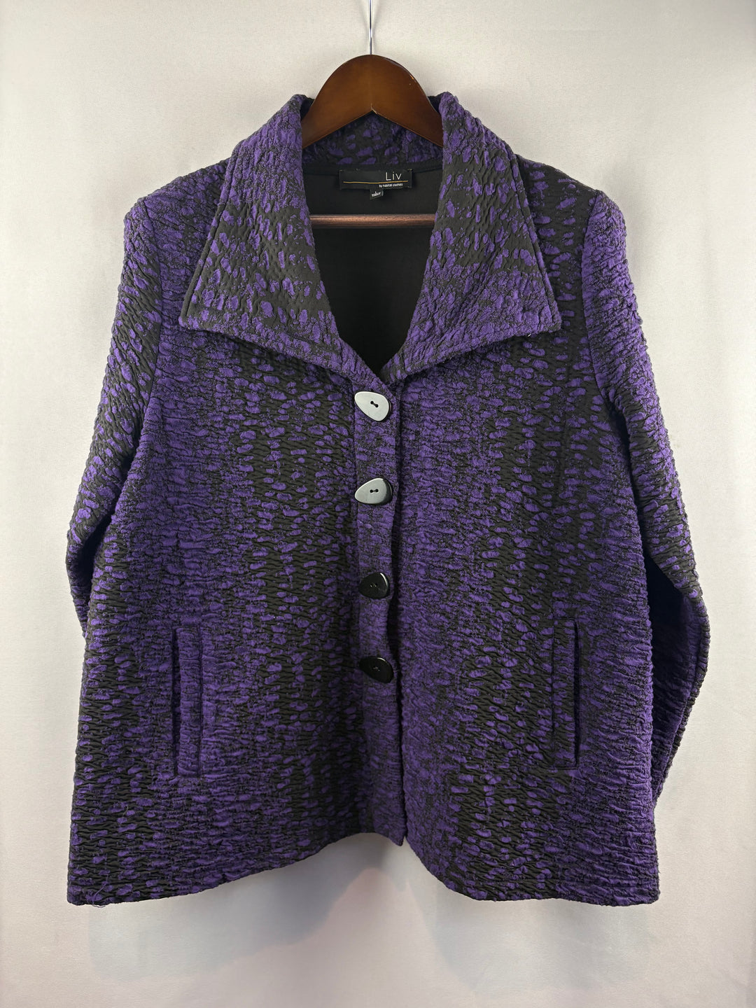 Women’s Liv Large Purple & Black Overcoat