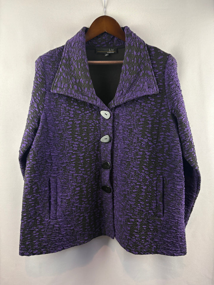 Women’s Liv Large Purple & Black Overcoat