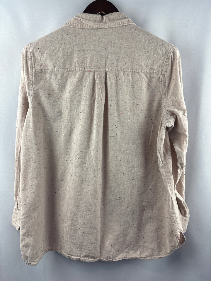 Women’s Old Navy XL Beige Button Up w/ Multicolored Details