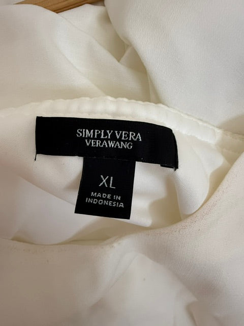 Simply Vera Vera Wang Embroidered Hem Maxi Dress White SzXL