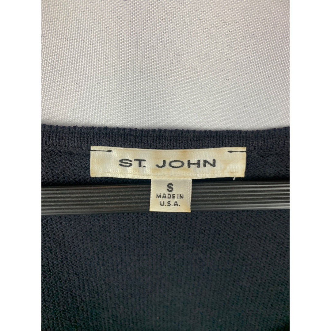 Women’s St John Navy Blue Cardigan Set Size S