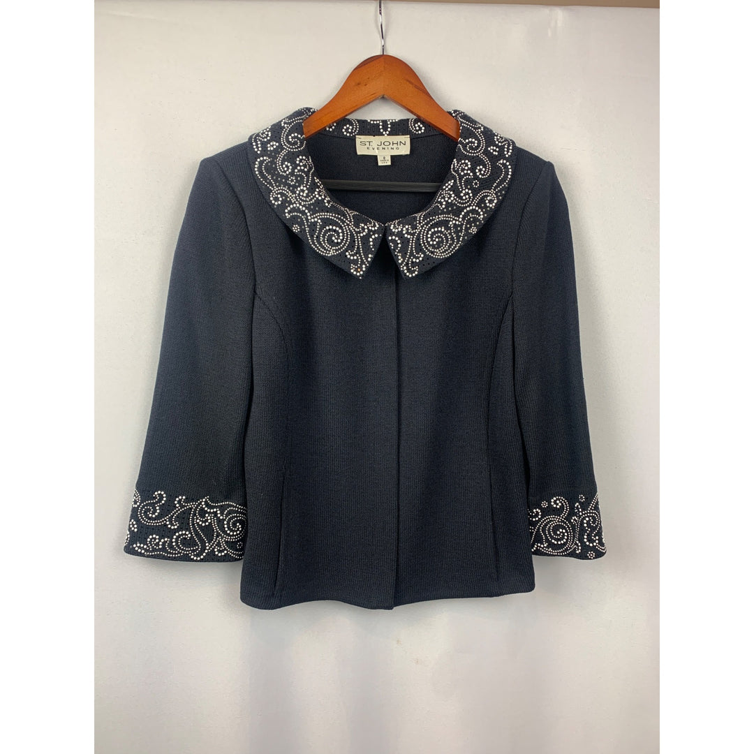 Women’s St John Navy Blue Cardigan Set Size S
