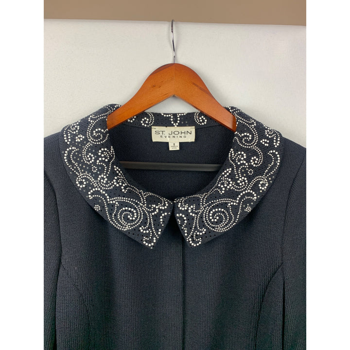 Women’s St John Navy Blue Cardigan Set Size S