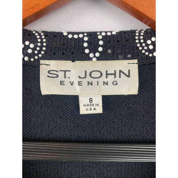 Women’s St John Navy Blue Cardigan Set Size S
