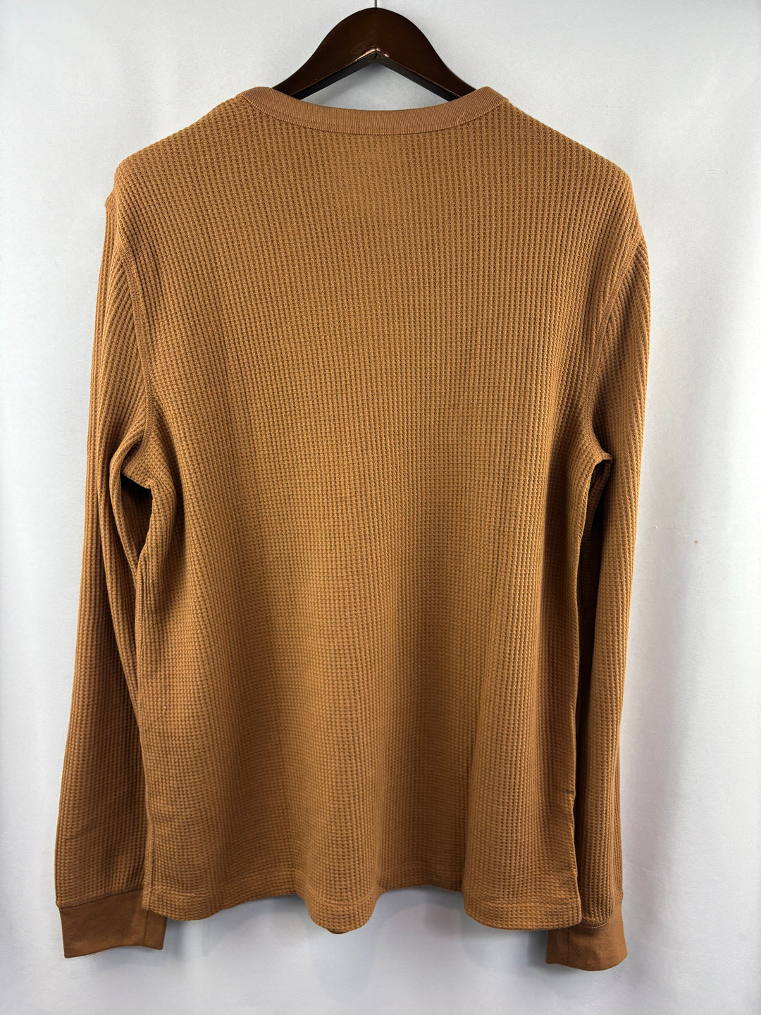 Men’s Sonoma Large Coffee Brown Ling Sleeve Waffle Shirt