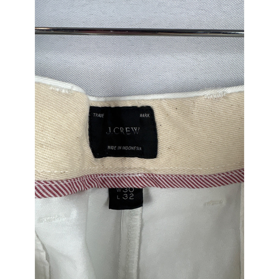 J.Crew Mens White Slim Fit Chino Pants W30 L32 Cotton Blend