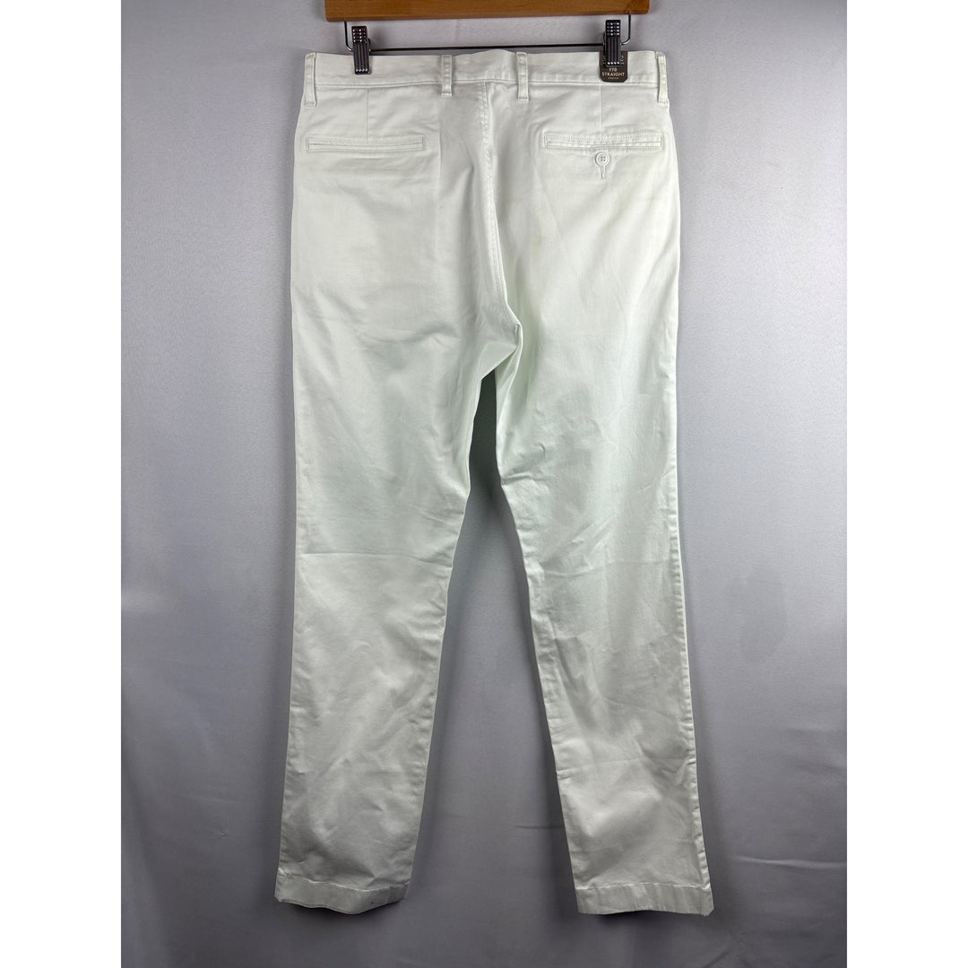 J.Crew Mens White Slim Fit Chino Pants W30 L32 Cotton Blend