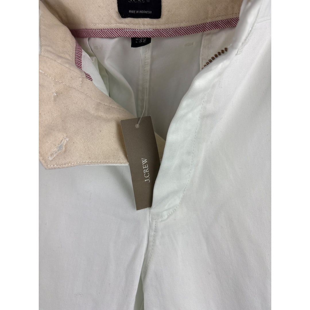 J.Crew Mens White Slim Fit Chino Pants W30 L32 Cotton Blend