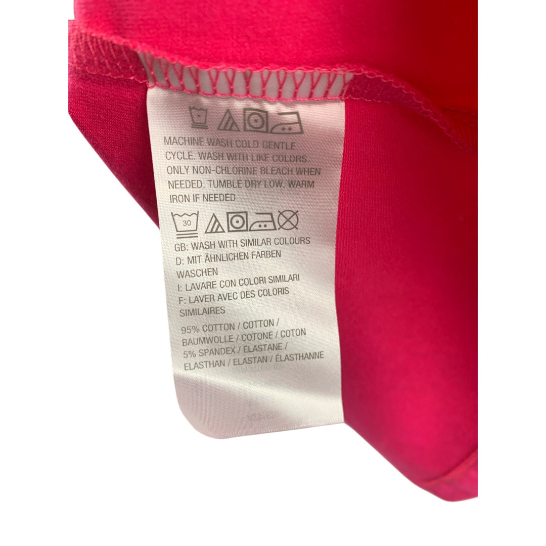 D & Co. Womens Plus Size 3X Pink Lace-Up Neck Short Sleeve T-Shirt