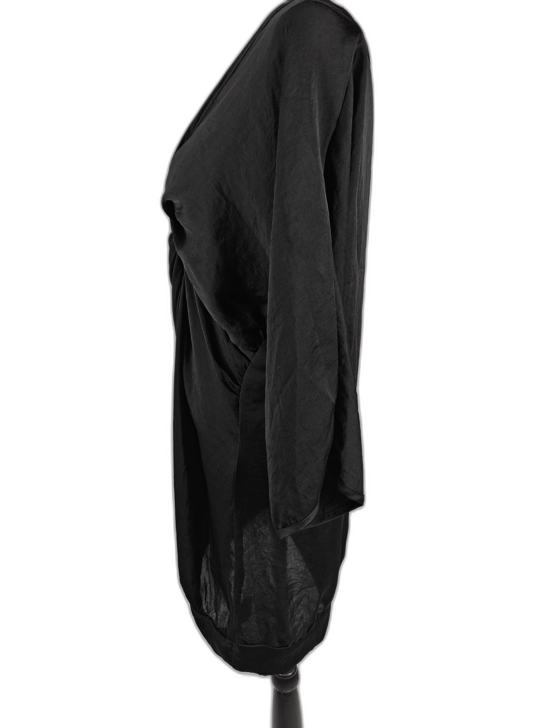 Women’s Renee C Twist Front Draped Tunic Top Black Size Medium