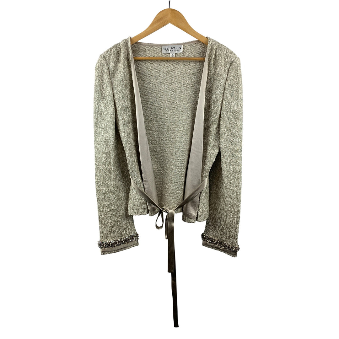 Women's St. John Evening Gray Set with Beaded Accent Size 8