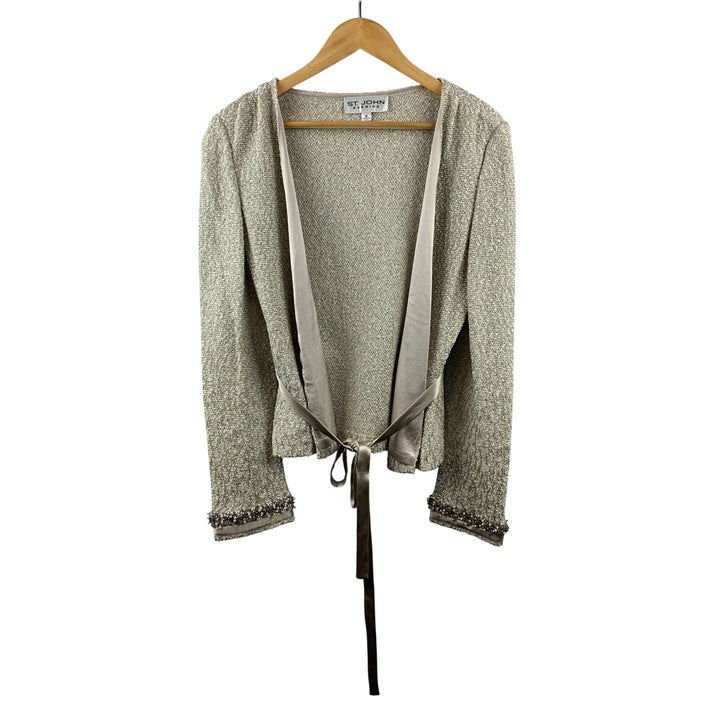 Women's St. John Evening Gray Set with Beaded Accent Size 8