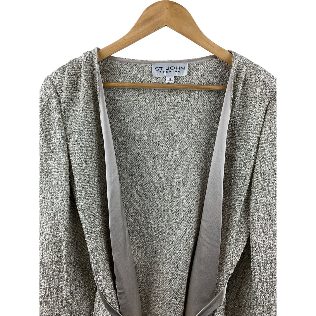 Women's St. John Evening Gray Set with Beaded Accent Size 8
